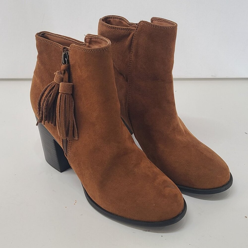 Esprit Women's Roberta Ankle Boots Brown Size 7.5 Side Zipper Casual Basic
